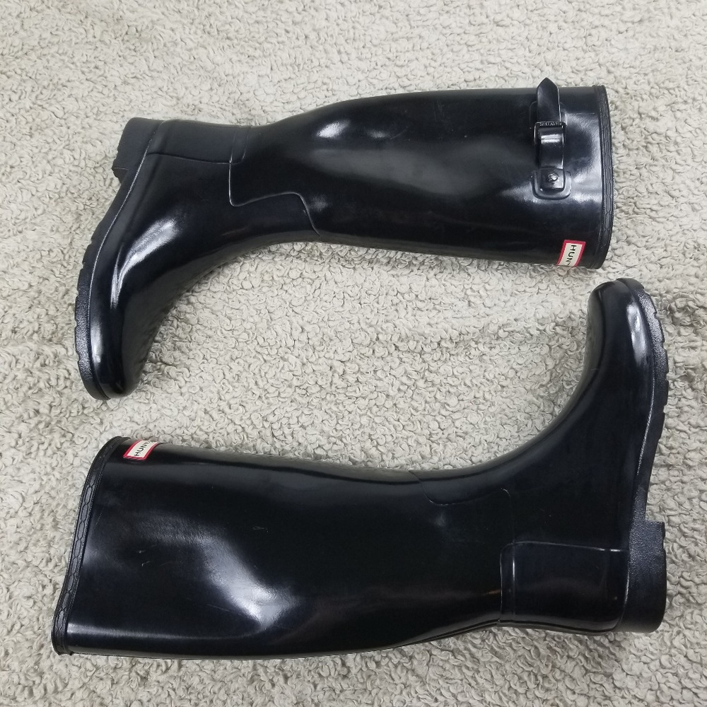 Hunter Black Gloss Tall Rain Boots - Picture 5 of 8